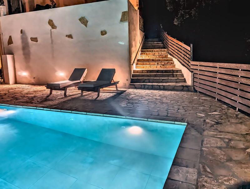 The pool at night
